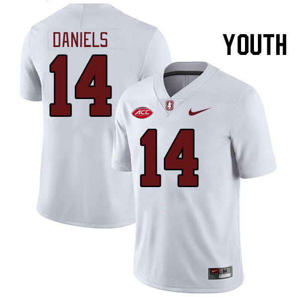 Youth #14 Ashton Daniels Stanford Cardinal 2024 ACC Conference College Football Jerseys Stitched-Whi